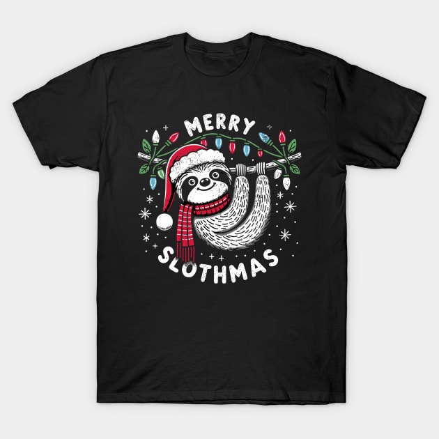 Dabbing Santa Sloth Merry Slothmas Christmas T-Shirt by rhazi mode plagget